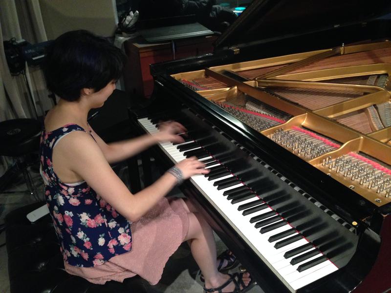 Pianist Claire Huangci in the WQXR studio.