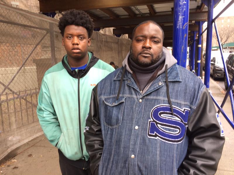 Don Allen with stepson Nathaniel Martin (L) in Queensbridge Houses