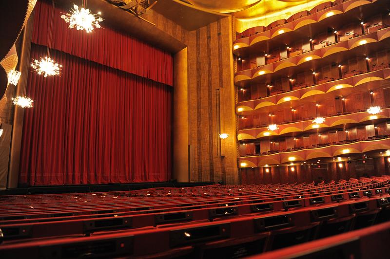 The auditorium of the Metropolitan Opera House in New York City. 