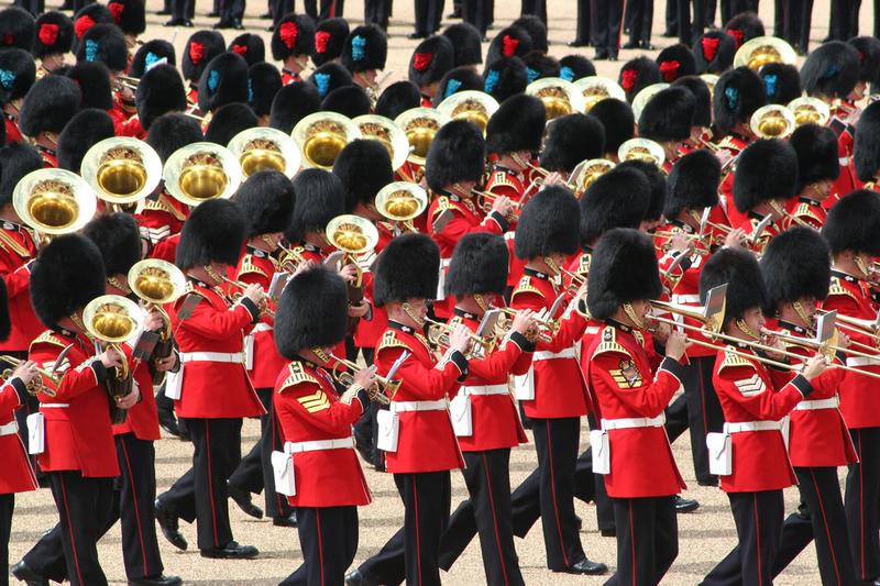 A British band performs at the 2007 Trooping the Colour, an annual ceremony.