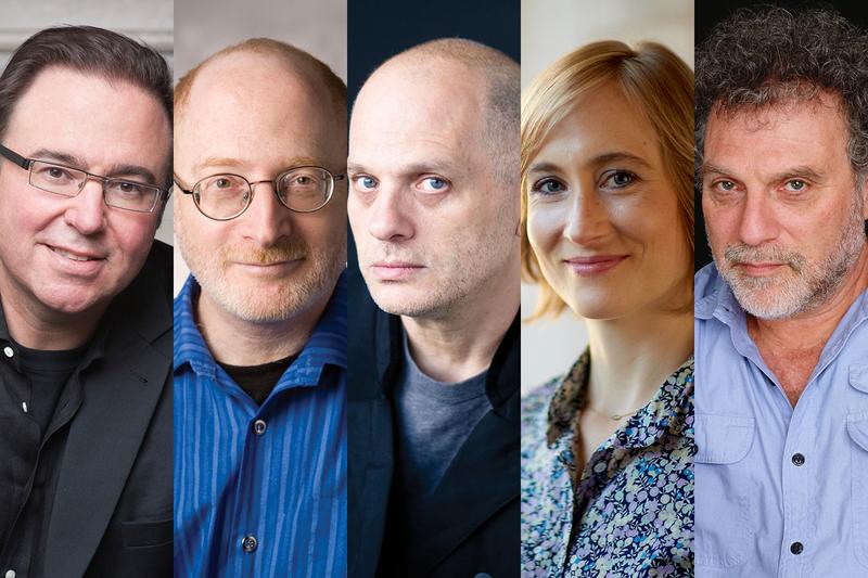 From left to right: Yale School of Music Faculty Chris Theofanidis, Aaron Jay Kernis, David Lang, Hannah Lash, and Martin Bresnick