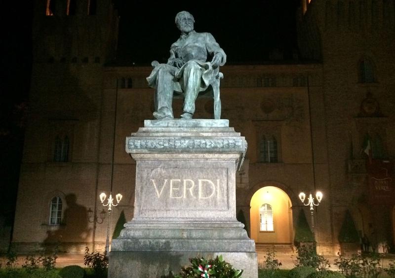 Statue of Verdi in Piazza Verdi in Busseto, Italy