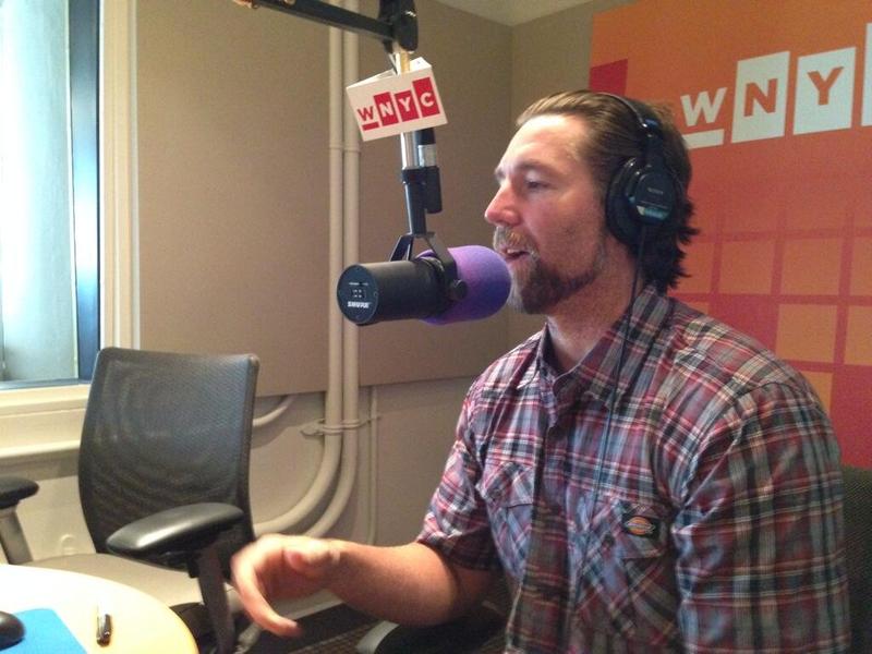 Pitcher RA Dickey in the WNYC studios talking with Brian Lehrer