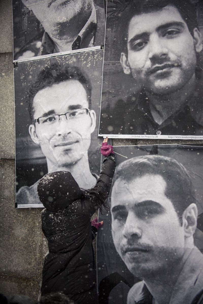 On Feb 18 and 20, 2014, Unlock Iran and Inside Out Group Action, posted the photos of 13 Iranian “prisoners of rights” across from the United Nations Headquarters and in Tompkins Square Park