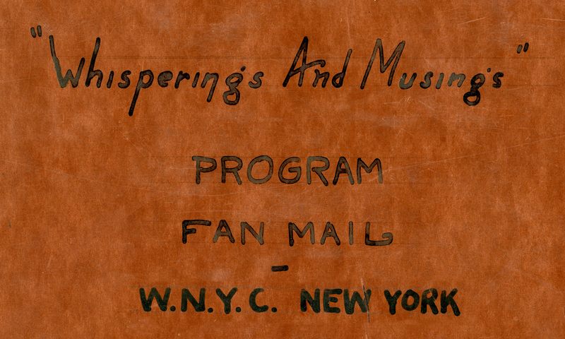 Whisperings and Musings - Fan Mail Notebook Cover