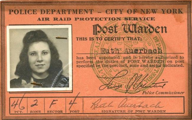 World War II era Air raid warden ID card.