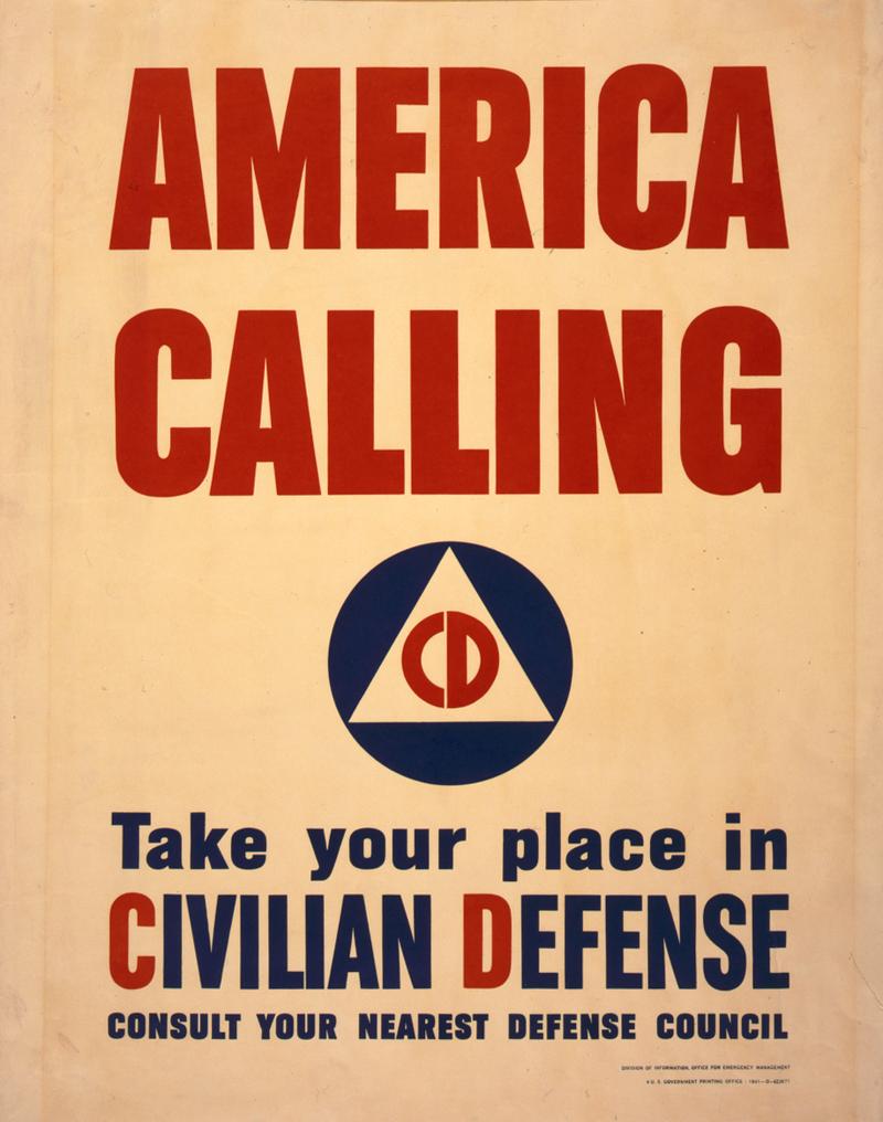 World War II era civil defense poster.
