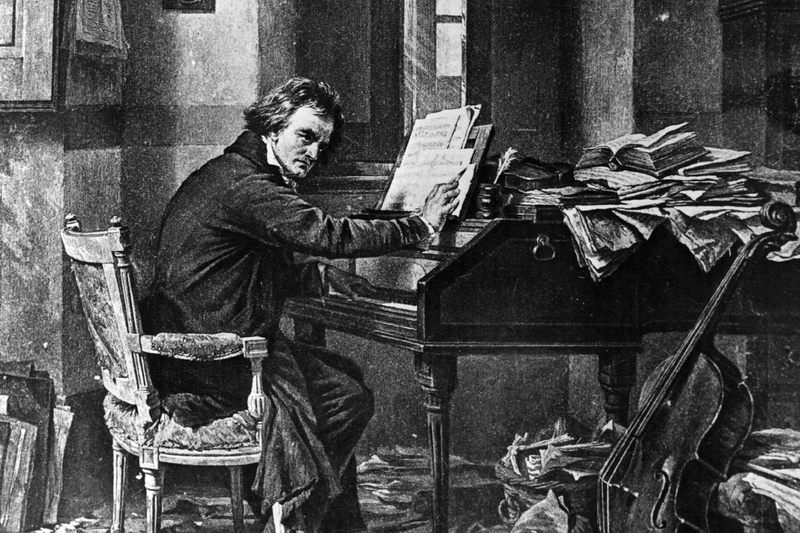 Beethoven at his piano.