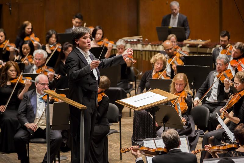Alan Gilbert conducts the New York Philharmonic during their June 5 Biennial concert. 