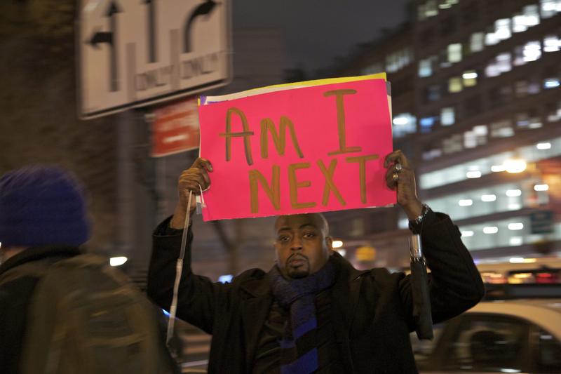 George Cook came to Union Square on December 3 to protest a grand jury decision not to indict in the chokehold death of Eric Garner. "I'm tired of it!"