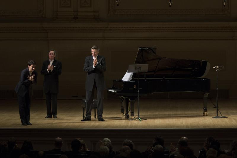 Jennifer Higdon taking a bow after the world premiere of "Civil Words" at Carnegie Hall on February 9, 2015