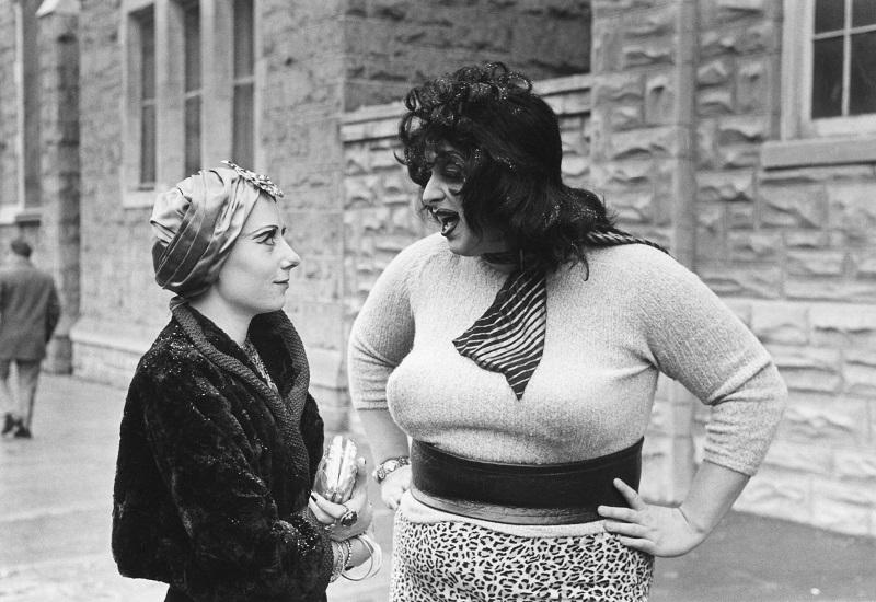Still from "Multiple Maniacs," (left) Mink Stole as Mink, Divine as Lady Divine. Directed by John Waters.