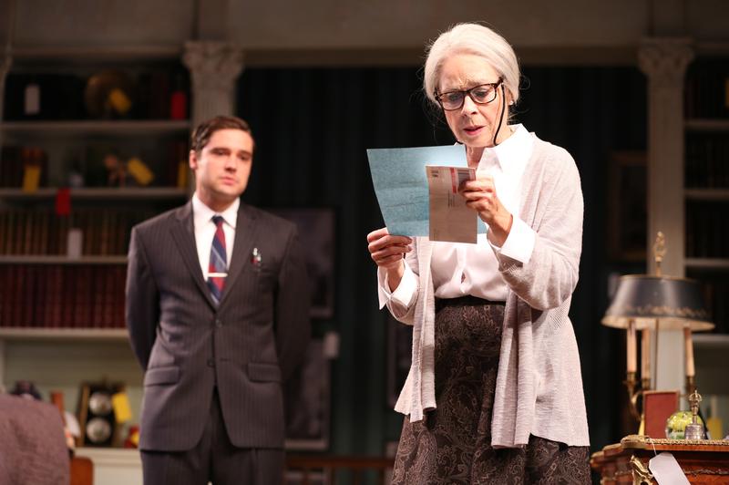 Joe Paulik as Harvey Abel and Maureen Anderman as Cornelia Cunningham in 'Love & Money' at the Signature Theatre.