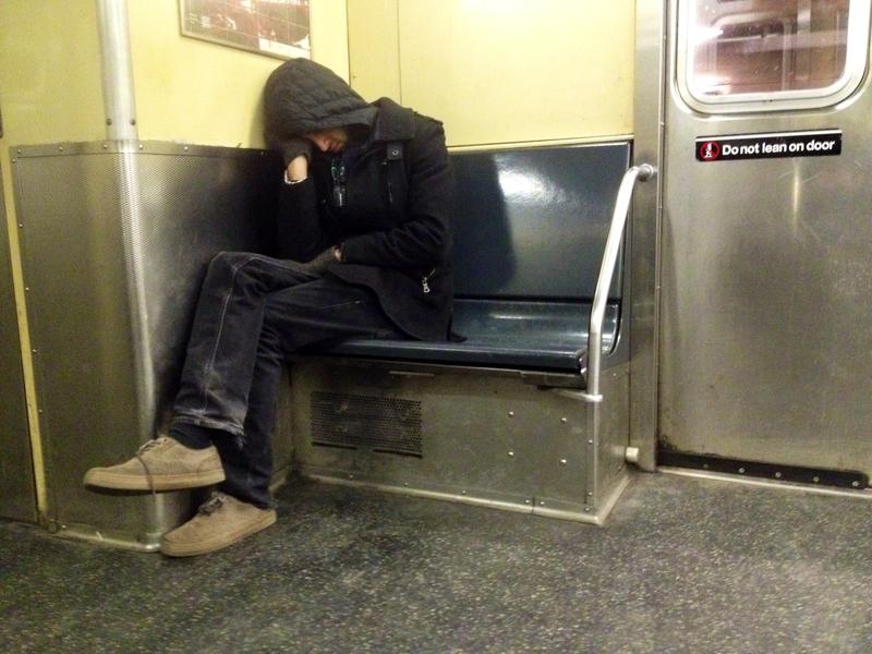 Sleeping on the subway