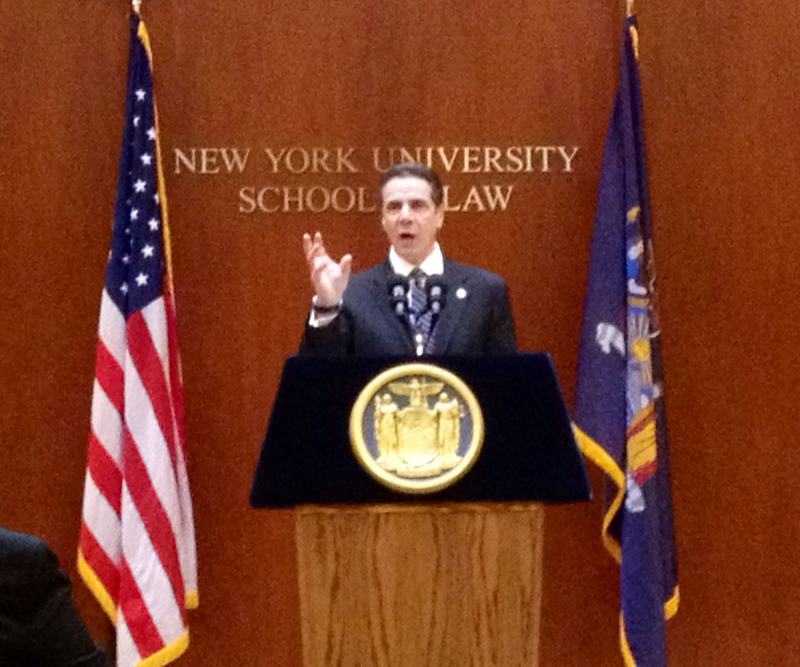 Governor Cuomo speaking at NYU Law School