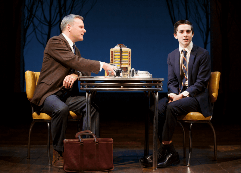 Chris McGarry and Timothee Chalamet in "Prodigal Son" at Manhattan Theatre Club.
