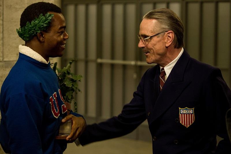 Stephan James (left) stars as Jesse Owens and Jeremy Irons (right) stars as Avery Brundage in Stephen Hopkins’ RACE, a Focus Features release.