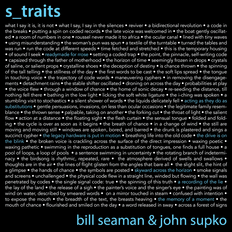 Bill Seaman and John Supko: "s_traits" 