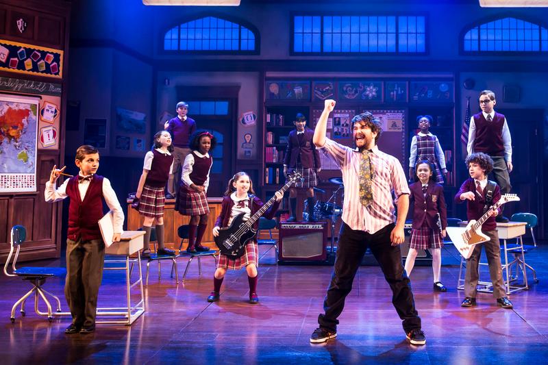 Alex Brightman and the kid band from 'School of Rock: The Musical.'