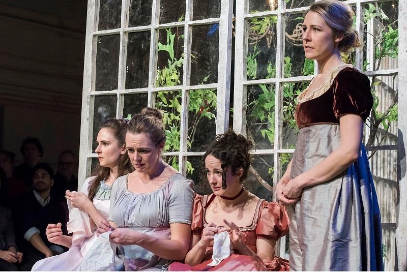 Bedlam's Sense & Sensibility, pictured (l to r): Jessica Frey, Andrus Nichols, Kate Hamill, Samantha Steinmetz