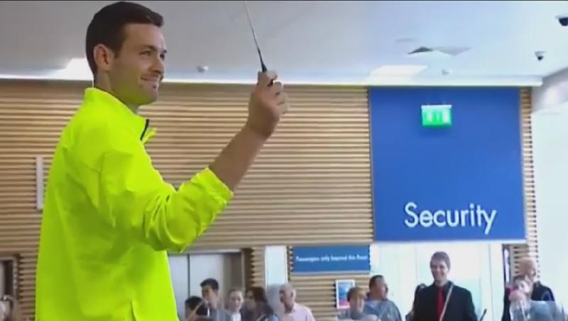 Craig Gordon conducts the Royal Scottish National Orchestra at the Glasgow Airport