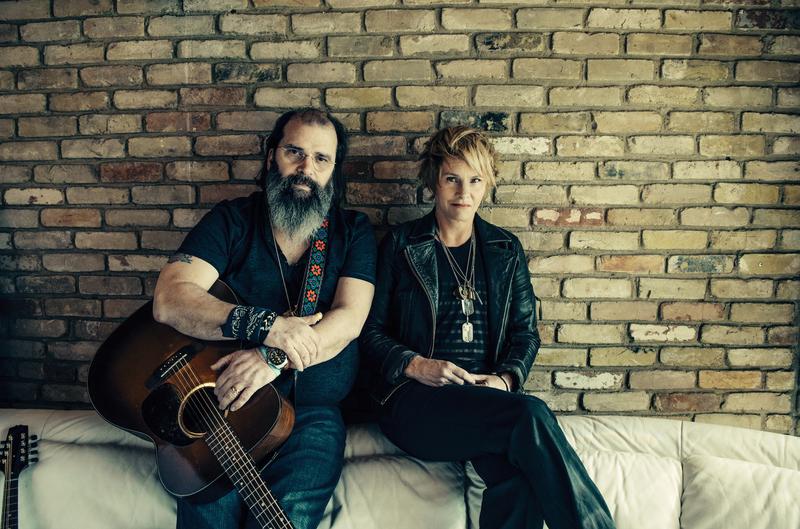 Steve Earle pictured with Shawn Colvin for their album collaboration "Colvin & Earle."