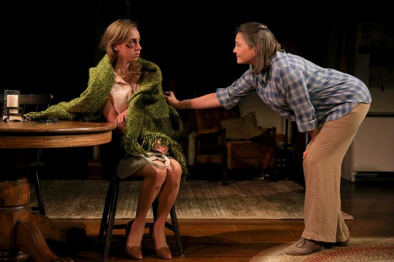 Zoe Kazan as Mary Anne and Cherry Jones at Agnes in 'When We Were Young and Unafraid' at Manhattan Theatre Club.