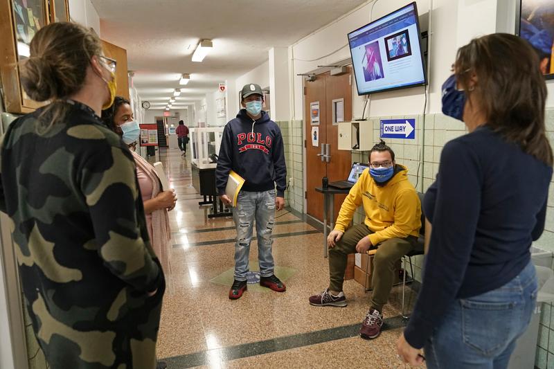 West Brooklyn Community High School after learning that the school would be closing for the third time this year due to the city's attempt to control the spread of coronavirus