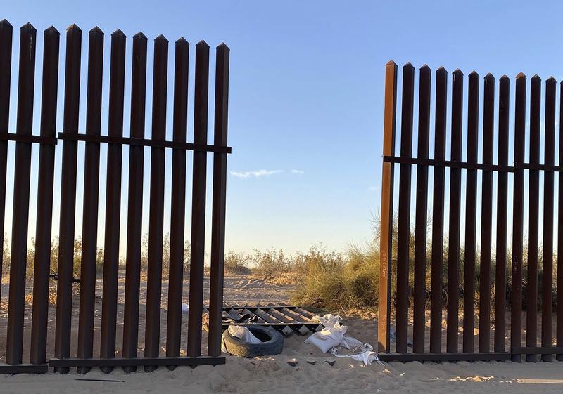 A hole cut into Southern California's border fence with Mexico on Wednesday, March 3, 2021. Thirteen people killed in one of the deadliest border crashes on record.