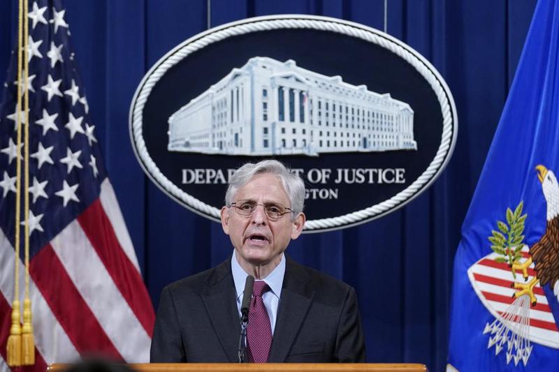 Attorney General Merrick Garland speaks about a jury's verdict in the case against Derek Chauvin.