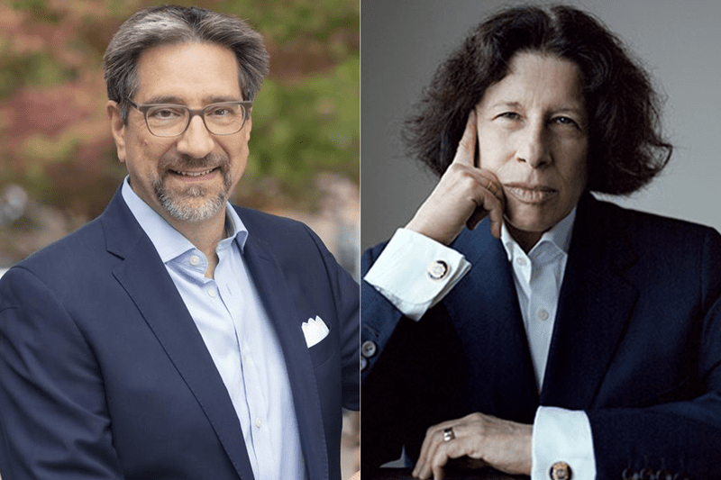 Jeff Spurgeon (left) and Fran Lebowitz (right)
