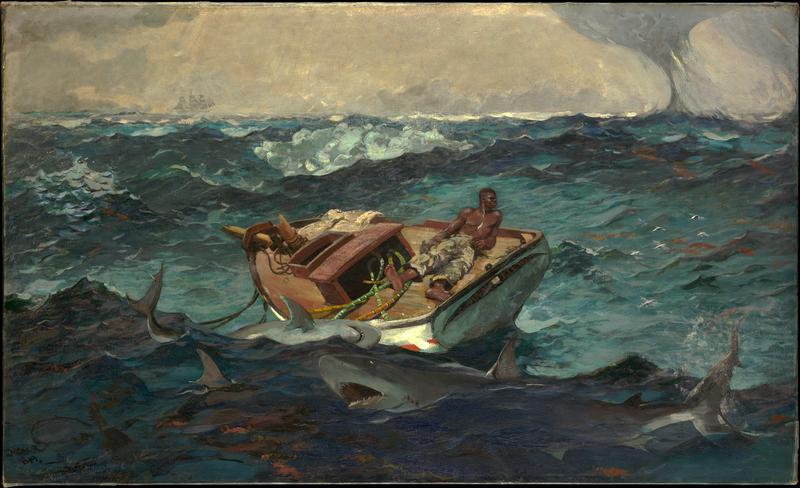 Winslow Homer (American, 1836– 1910). The Gulf Stream, 1899. Oil on canvas. 28 1/8 x 49 1/8 in. (71.4 x 124.8 cm). The Metropolitan Museum of Art