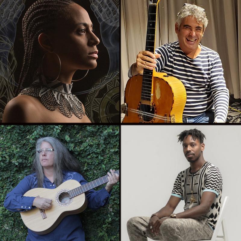 Clockwise from L : Sona Jobarteh, Paolo Angeli, Shabaka Hutchings, Marisa Anderson