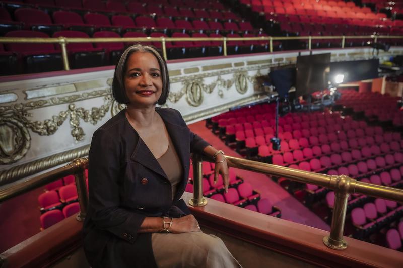 Apollo President and CEO Jonelle Procope, who will be ending her 20-year run leading the organization on June 12, poses inside the Apollo Theatre, Monday June 5, 2023, in New York.