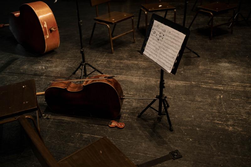 Brown Cello on the Floor