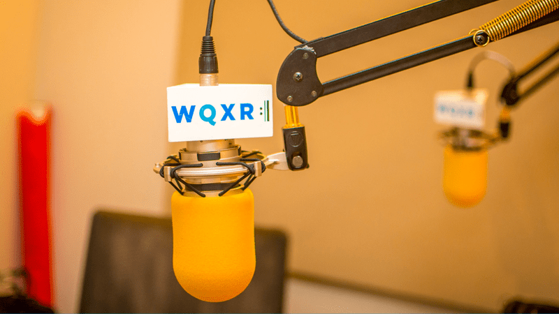 WQXR mic in the studio