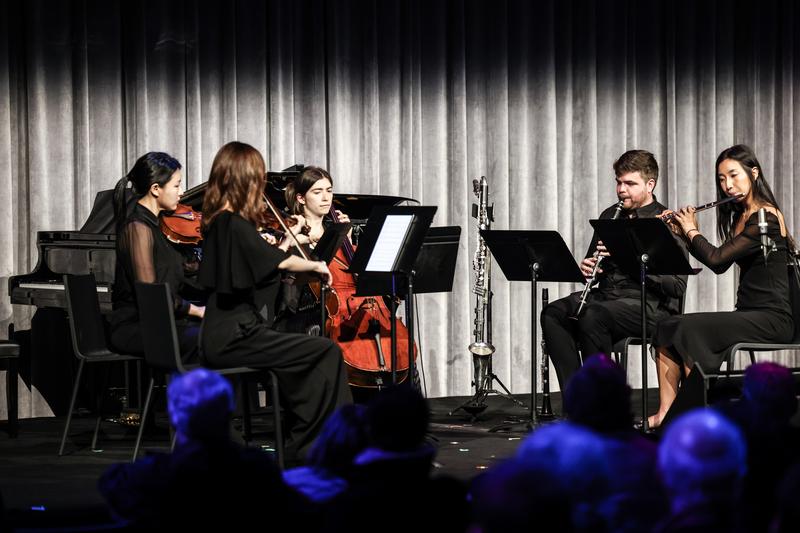 Juilliard student musicians playing at The Kennedy Center’s Sounds of US program “To Become”