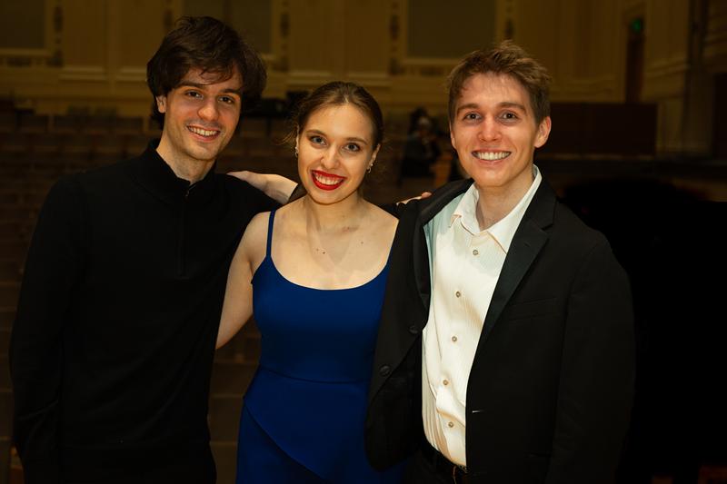 2025 Klein Competition Finalists, (left to right) Noam Ginsparg, Julia Schilz & Miles Reed