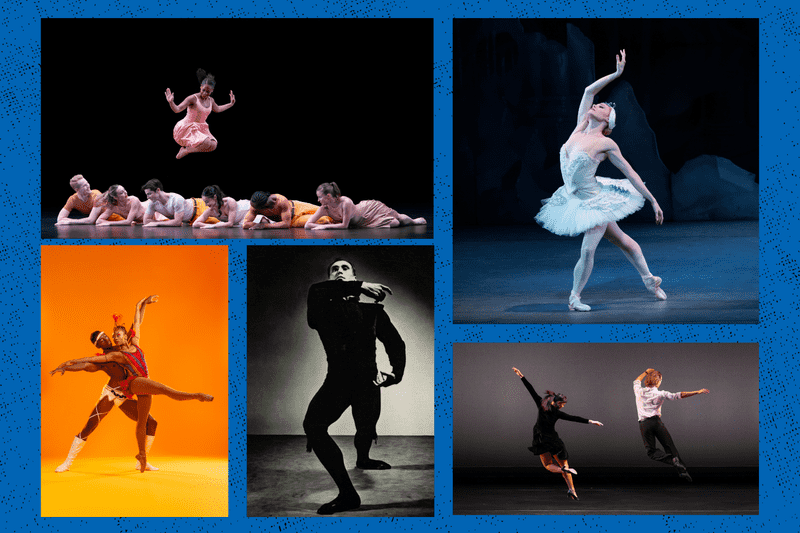 Clockwise from top: Paul Taylor Dance Company; New York City Ballet principal dancer Sara Mearns; Mark Morris Dance Group; Jose Limón; Dance Theatre of Harlem