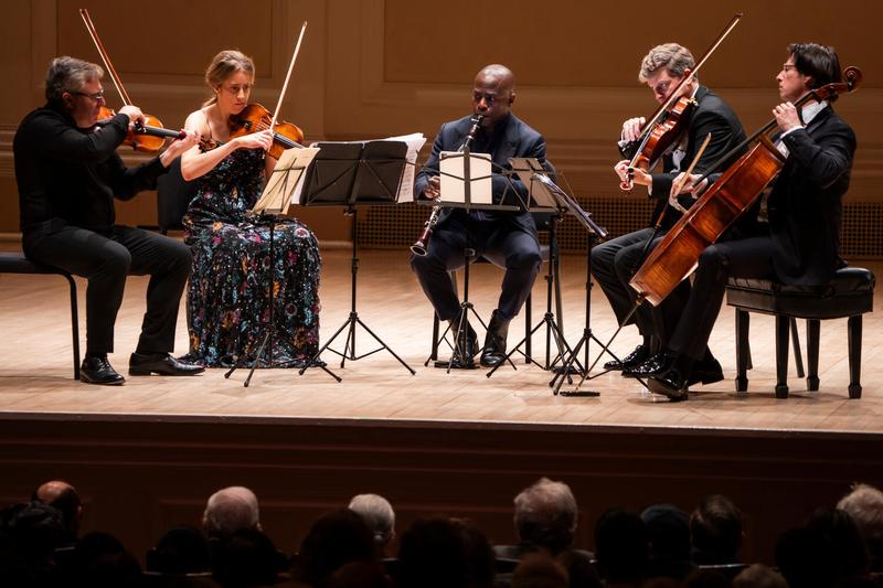 from l to r: Maxim Vengerov, Vilde Frang, Anthony McGill, James Ehnes, Daniel Müller-Schott