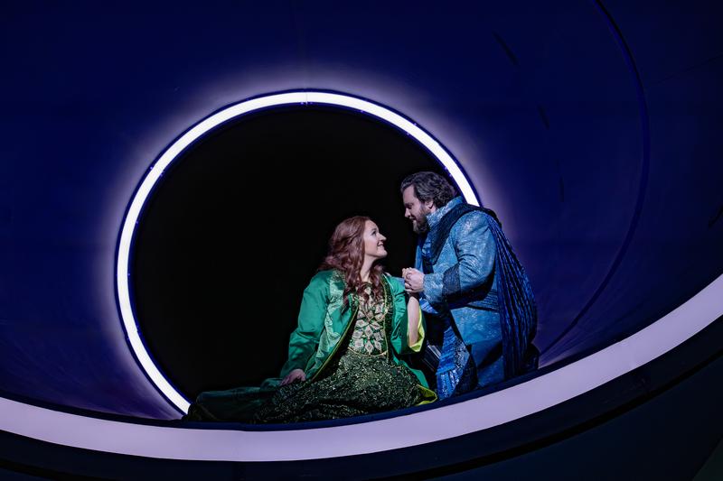 Lisa Davidsen as Isolde and Michael Spyres as Tristan in Wagner's "Tristan und Isolde."