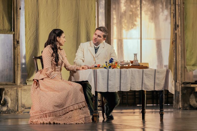 Asmik Grigorian as Tatiana and Iurii Samoilov in the title role of Tchaikovsky's "Eugene Onegin."