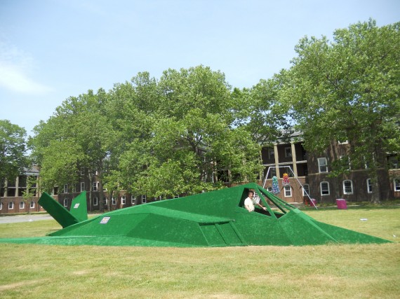Zaq Landsberg's Stealth Fighter, made of astro-turf.