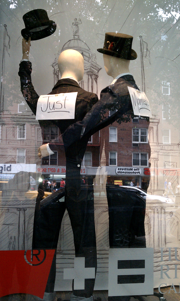 Snapshot | Same-Sex Wedding Window Display in Union Square | WNYC News |  WNYC