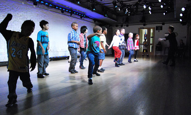 Eight year old Thorin Watts (center) freestyled to Michael Jackson at the end of the rehearsal. Photo by Abbie Fentress Swanson