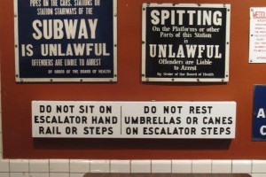 This picture was brought to our attention Priya George, friend of the show, who happened to be visiting the NYC transit museum the day we did our segment on subway etiquette