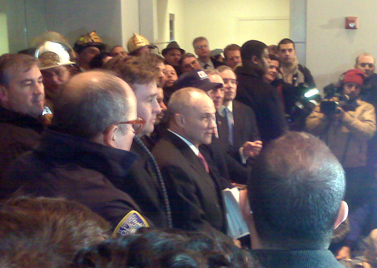 The NYPD press conference (Photo by Bob Hennelly)