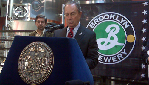 Mayor Bloomberg visits the Brooklyn Brewery to roll out a $250 million dollar program to automate water meter reading citywide. For years the city's Department of Environmental Protection has been plagued by water meter problems and billing disputes.