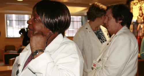Nurses at St. Vincent Hospital in Greenwich Village