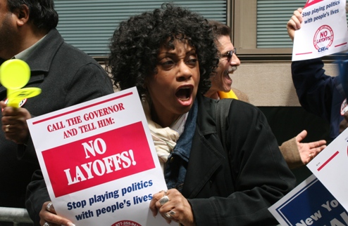 Vernetta Chesimard says Paterson is targeting the wrong workers.